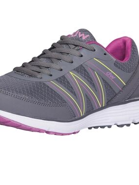 Women's Gray and Pink Lightweight Athletic Sneaker.unisex